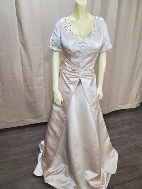 VENUS Blush Ivory Satin Wedding Gown